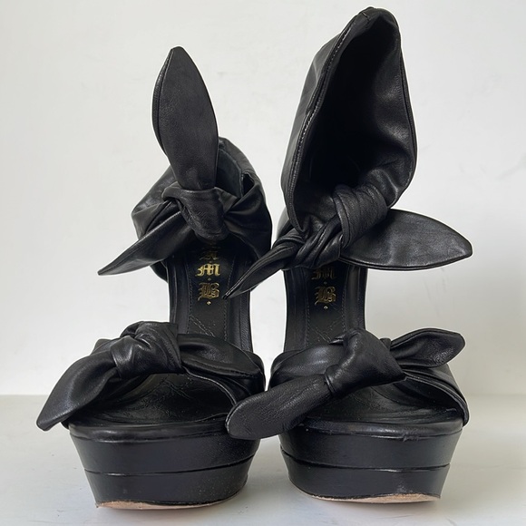 L.A.M.B Womens Lamb Leather Ankle Platfrom Heels in Black size 8.5M - Picture 2 of 10